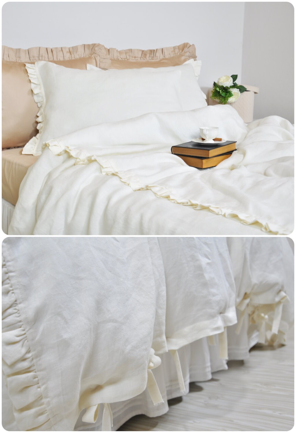 Linen Duvet Cover Set in Twin Twin XL Pure Linen Bedding