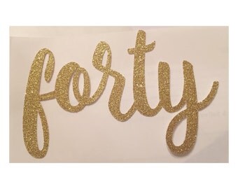 Forty Cake Topper, Fortieth Birthday Cake Topper