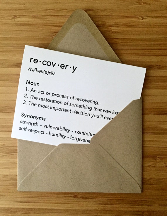 Recovery Card. Inspirational recovery card addiction recovery