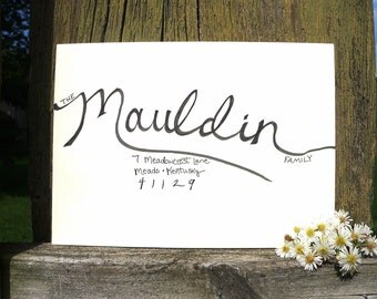 Handwritten envelope addressing