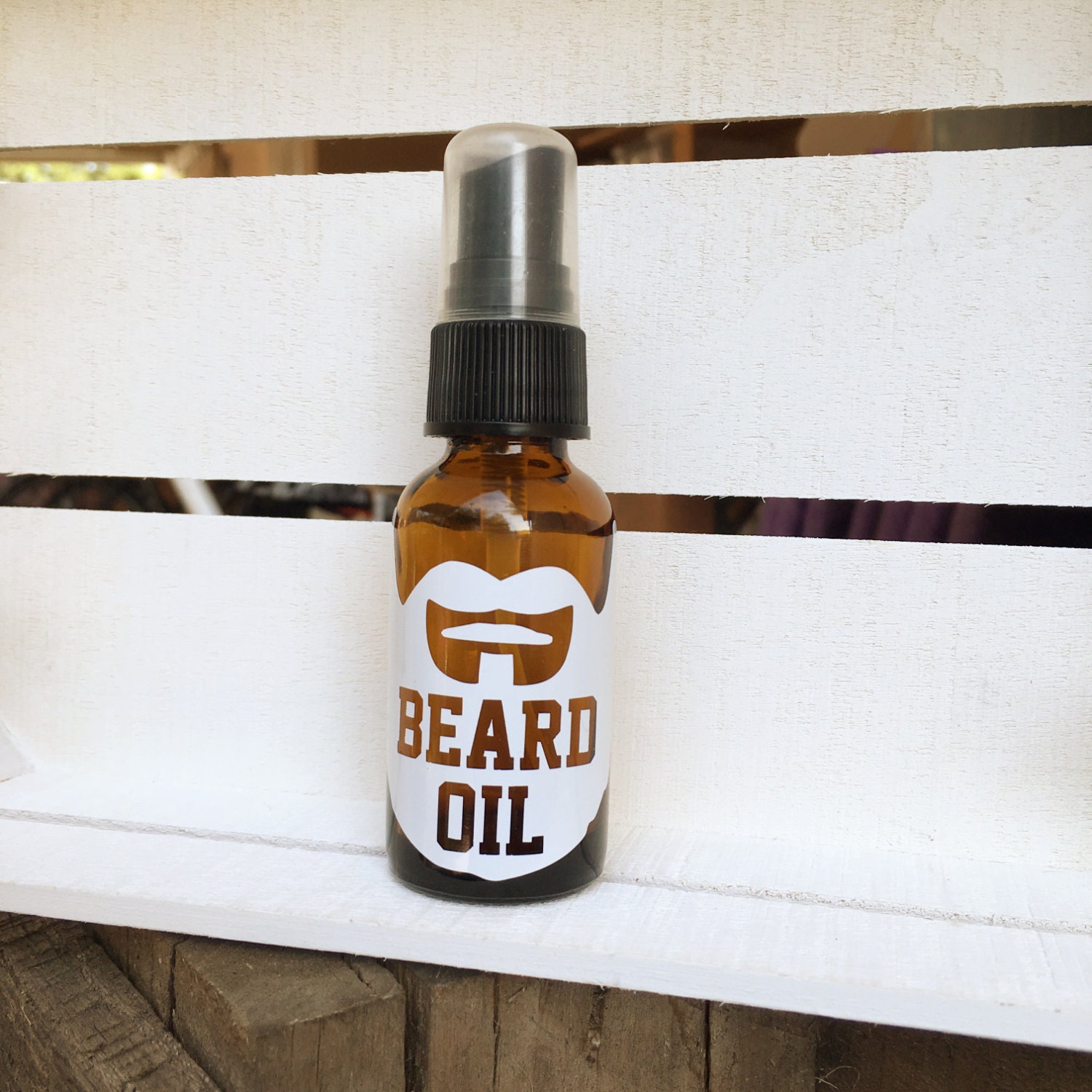 Beard Oil Essential Oil Label for 1oz Spray by OilsAllTheTime