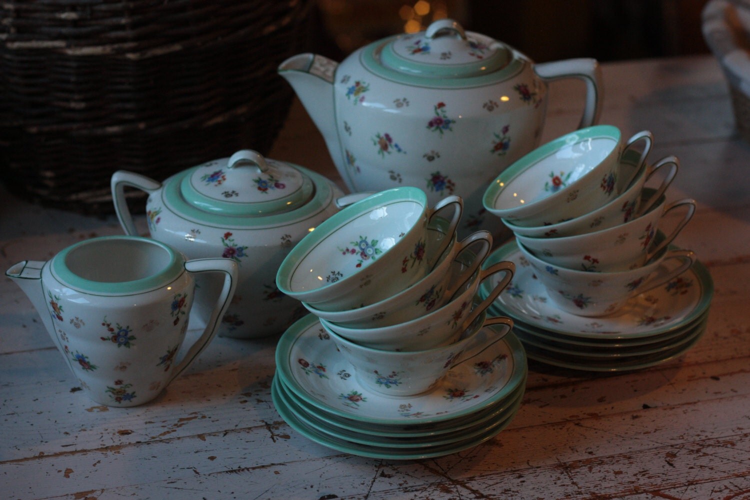 Retro French Limoges Porcelain Tea Set Or Coffee Set