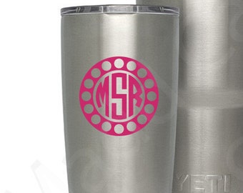 Yeti Monogram Sticker Decal Window Laptop Phone Tablet Tumbler Rambler Colster