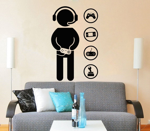 Gamer Wall  Decal Vinyl Sticker Decals Game  Controllers Gaming 