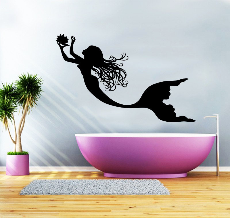 Mermaid Wall Decal Vinyl Sticker Decals Nymph Girl Tail Sea