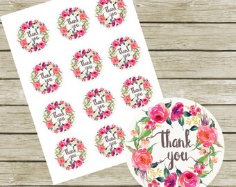 Thank You Tags Printable. 2" Round Tags. Instant Download. Thank You Stickers Baby Shower. Thank You Tags Wedding. Thank you Labels.