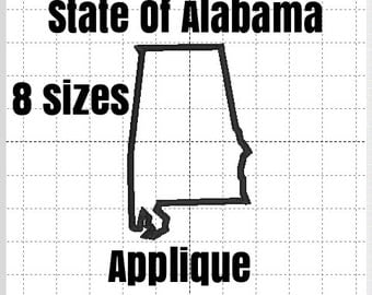 Alabama State Applique Design. Machine Embroidery Applique Pattern. 8 Sizes and 10 formats