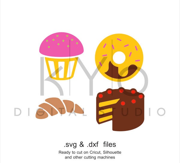 Download Cakes SVG cutting file Croissant SVG Birthday Cake svg