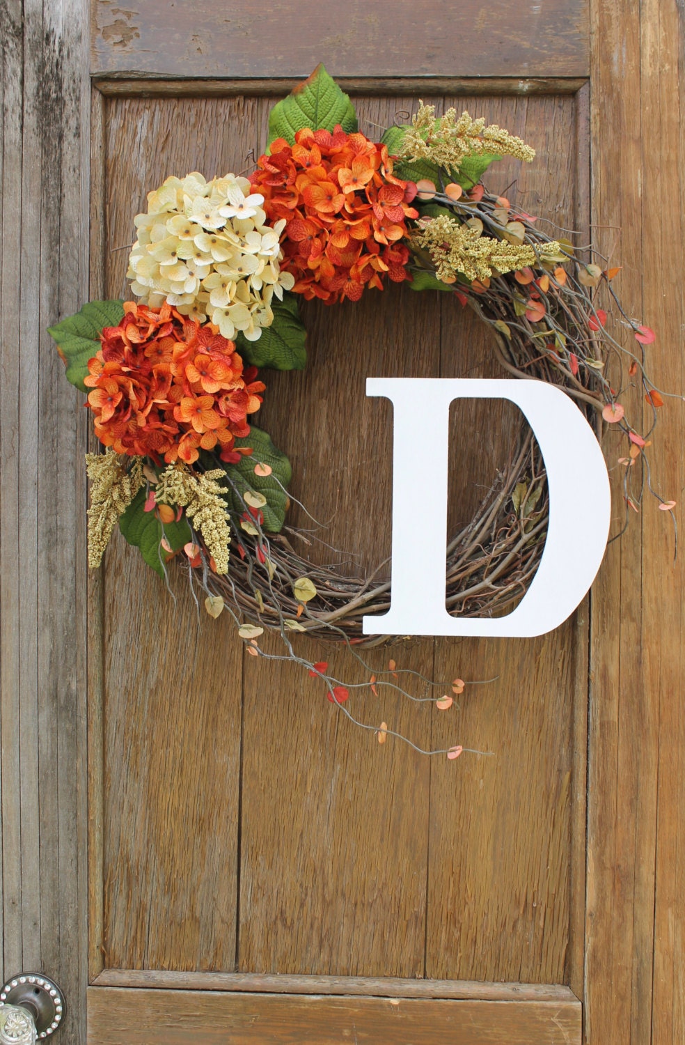 Download Fall Wreath Initial Wreath Hydrangea Wreath Fall Hydrangea