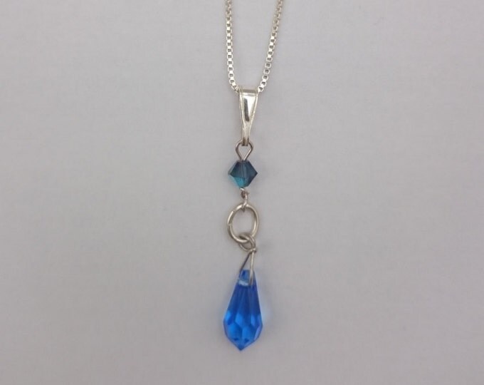 Sapphire Blue Swarovski Crystal Set Swarovski crystal necklace September birthstone birthday gift idea ready to ship handmade jewellery