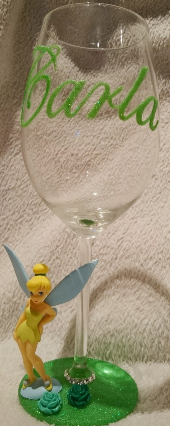 Tinkerbell Figurine Glass personalised with name of choice