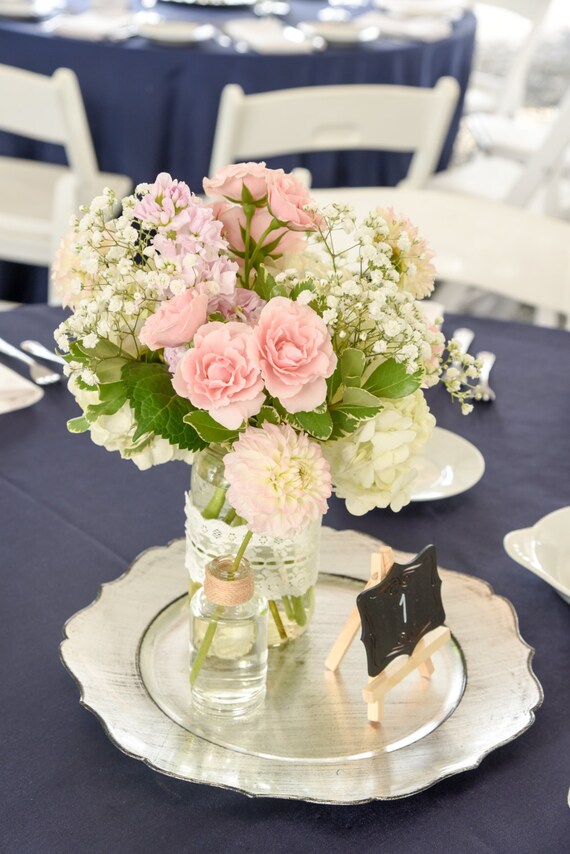 Set of 10 Rustic Wedding Centerpiece Silver Charger Plate Etsy