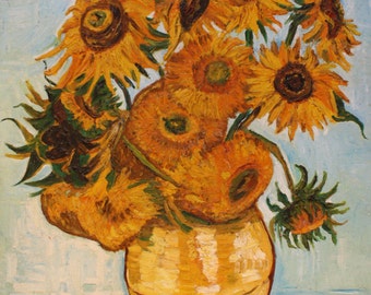 Custom copies Vase with twelve sunflowers vase with twelve sunflowers (Van Gogh copy 1888)
