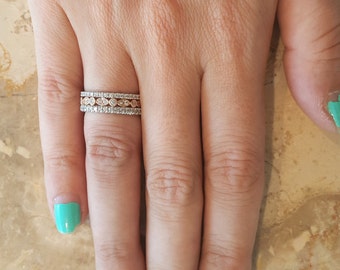 Wedding Ring Unique Wedding Ring Engagement Ring Wedding Band Multicolor ring Art Deco Ring Eternity Ring Promise Ring Rose Gold Ring Gift
