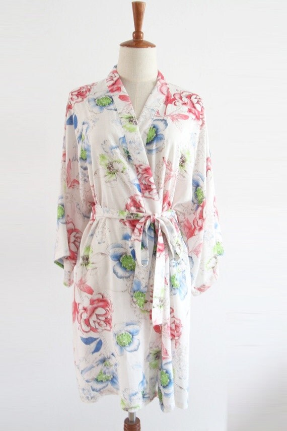 Items similar to Women Kimono RobeBridesmaid Kimono RobeFloral Cotton