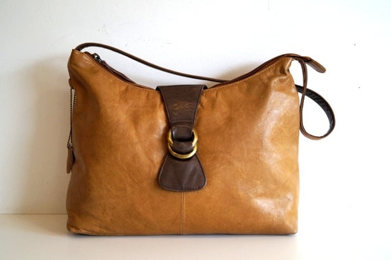 Leather handbag Shoulder bag Tan leather Handbag Genuine