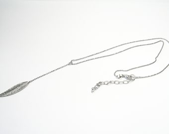 Beautiful feather necklace 925 Silver necklace pendant