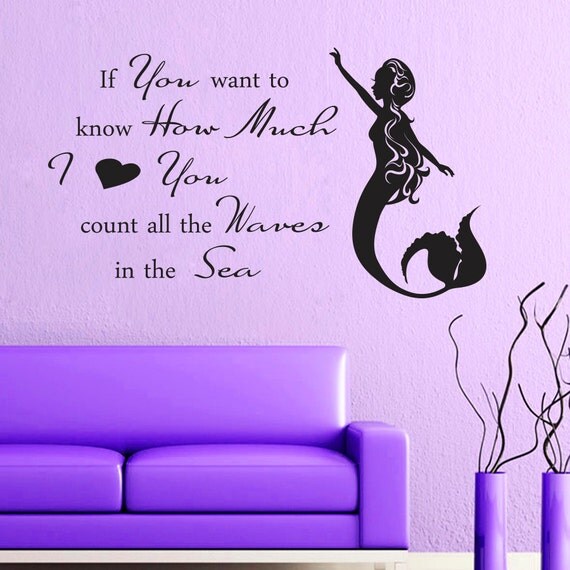 Mermaid Vinyl Decal Life Quote Wall Sticker by LollipopDecals