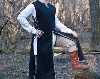 Fantasy surcoat Medieval surcoat LARP Linen surcoat Medieval garb Knight garb SCA elven Fantasy tunic medieval reenactment overcoat