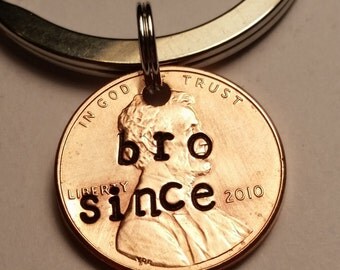 Bro Custom Lucky Penny Gift, Brother Gift, Lucky Penny Gift, Custom Penny, Best Bro, Brother Since, Brother Keychain, Gift for Brother