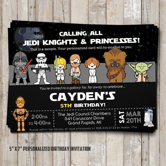 Star Wars birthday invitation personalized for your party