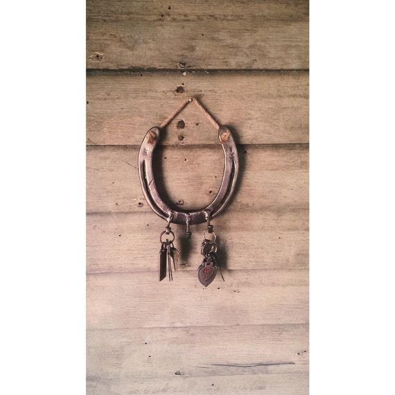 Horse decor Key hook wall key holder Horseshoe by FarmersMetals