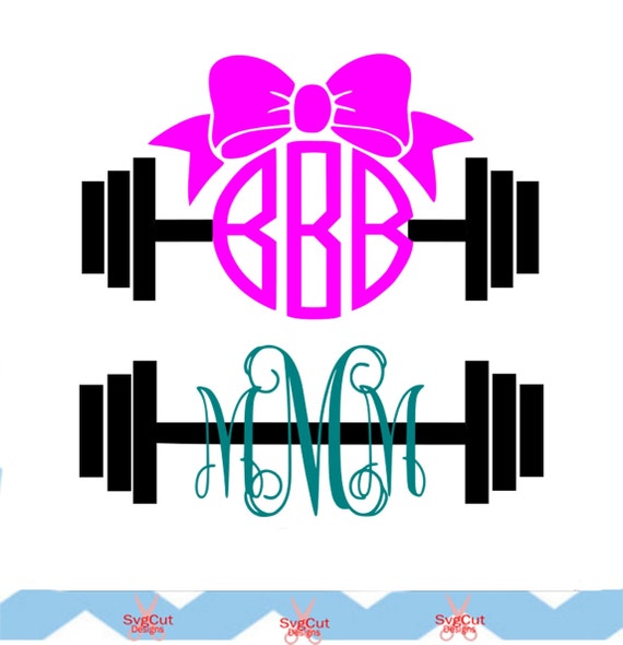 Download Barbell svg Monogram Frame barbell SVG fitness svg Cut