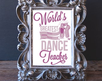 Dance Teacher Gift Printable End of Year Present by DancinDarling