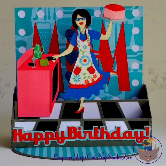Download Items similar to Mom Popup 3D Birthday Card SVG DXF EPS Ai ...