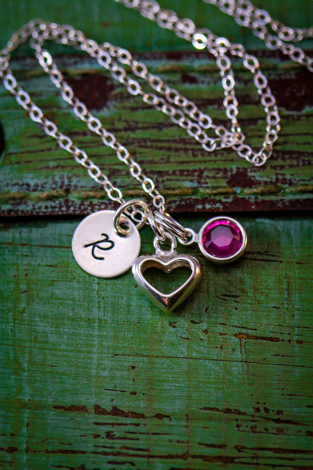 Heart Necklace Little Heart Charm Sterling Silver Personalized