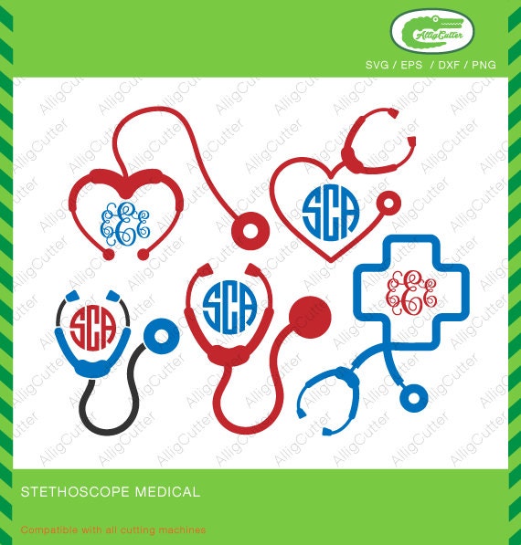 Download Stethoscope Medical heart Frames SVG DXF PNG eps hospital ...