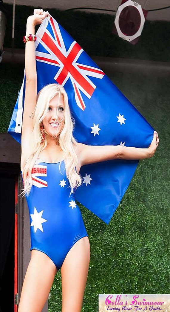 Australian Flag OnePiece Swimsuit with by CellasSwimwear