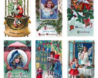 Postcards vintage Christmas ephemera images for Scrapbooking