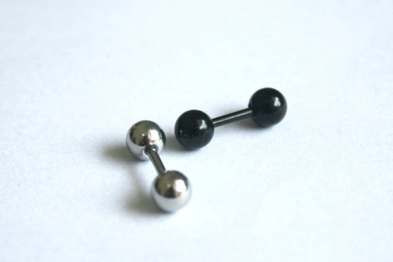16g Black Helix Barbell Earrings 5mm ball by BriggsCollection