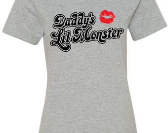Harley Quinn Cosplay Shirt - Daddy's Lil Monster - Harley Quinn Shirt - Harley Quinn Costume Ladies Shirt - Suicide Squad Anvil shirt 1