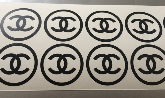 Set of 16 Chanel stickers, Chanel logo decals, Chanel sign stickers, Chanel party stickers, envelope seals, gift favors, laptop stickers