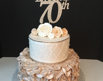 Any Number and Any Name in Any Color, Glitter 70th Birthday Cake Topper