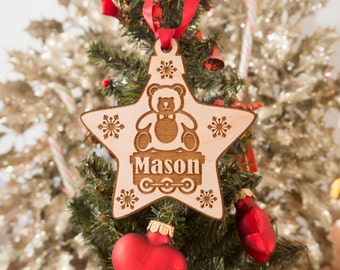 Star Ornament - Kids Christmas Ornament - Christmas Ornaments Personalized - Rustic Ornament - Child Ornament - Name Ornament - Christmas