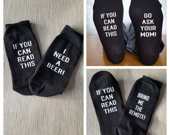 Personalised Socks, Novelty Socks, Gift for Him. Gift for Her, Funny Socks, If you can read this, Hidden message, Birthday Gift, Christmas