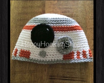 Handcrafted crochet BB8 hat