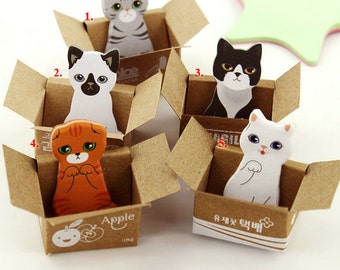 Cat Sticky Notes, kitty post its, cat memo pad, cute cats stationery, gifts for cat lovers, cat lady gift, gifts for her, cat lover present