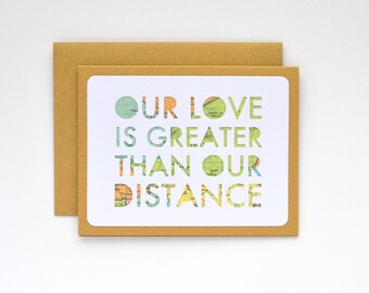 Long Distance Relationship Idea, Long Distance Card, Military Deployment Separation Card, I Love You Card for Boyfriend