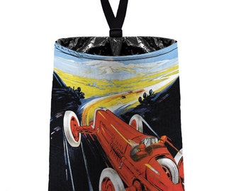 Car Trash Bag // Auto Trash Bag // Car Accessories // Car Litter Bag // Car Garbage Bag - Vintage Car Ad - Red Terza // Car Organizer
