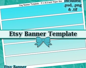 Etsy Banner DIY DIGITAL Collage Sheet TEMPLATE 11x8.5 Page with Video Tutorial Instructions (Instant Download)