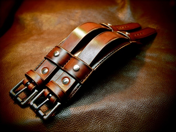 Leather cuff Bracelet Brown leather wristband 3" wide Custom made for YOU in NYC by Freddie Matara