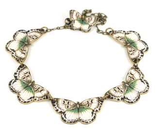 White Butterfly Necklace, Butterfly Necklace, Butterfly Jewelry, Moth Jewelry, Moth Necklace, Insect Jewelry, Shrink Plastic, Moth, Insect