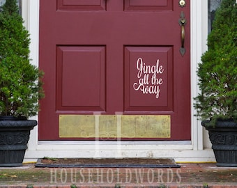 Jingle All The Way Decal Christmas Door Decal Christmas Vinyl Wall Decal Jingle Bells Decal Modern Christmas decor Small decals stickers