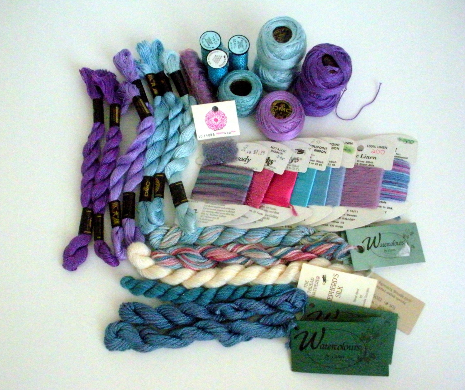 Needlepoint Yarns Floss Ribbon DMC Cotton Perle Watercolours