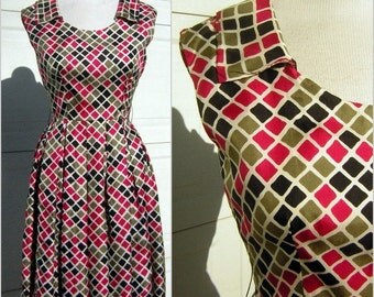 Vintage 60s Polished Cotton Party Dress 7 Looks of Lovely in