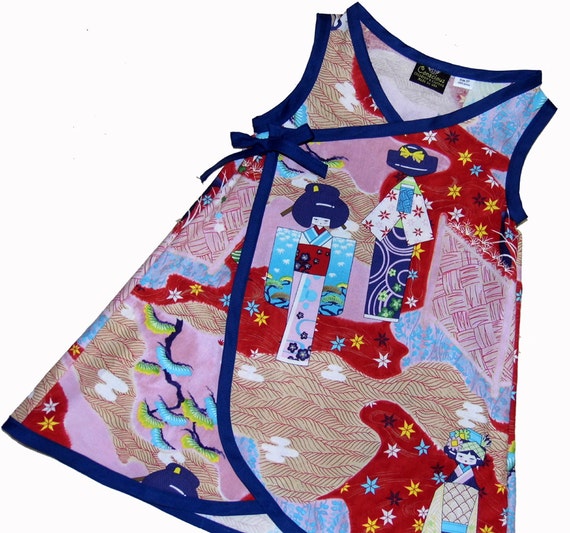 Items similar to Geisha Girl Japanese Clothing Kimono Dress Pink